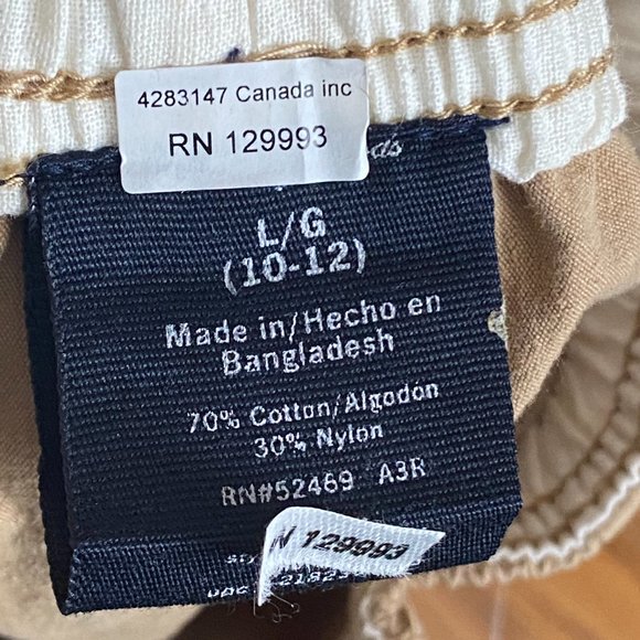 Chino Shorts ❤️ Kid's Beige Cotton Blend -Size L (10-12) (PRE-LOVED) - Picture 4 of 4